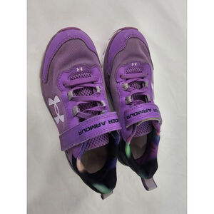 Underarmour Purple And White Sneakers With Strap Size 2Y